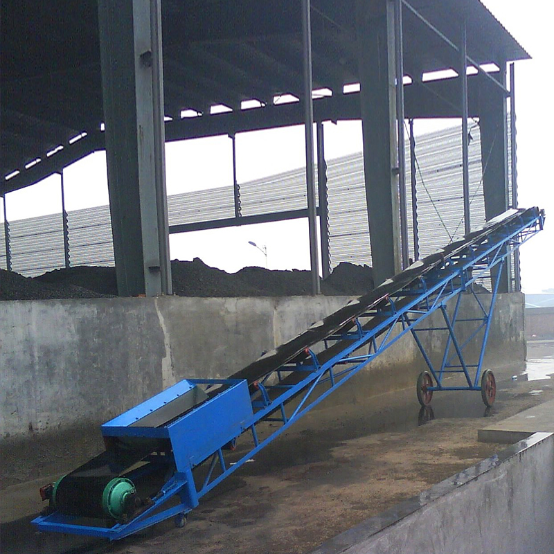 Herringbone Pattern Belt Biomassa Portable Rubber Belt Conveyor