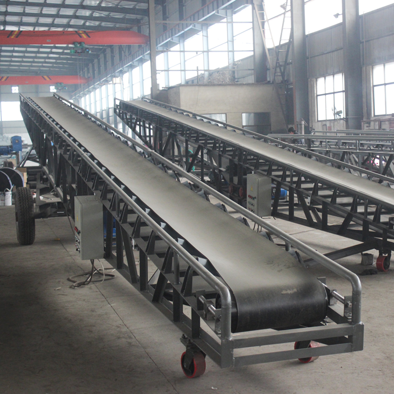 Herringbone Pattern Belt Biomassa Portable Rubber Belt Conveyor